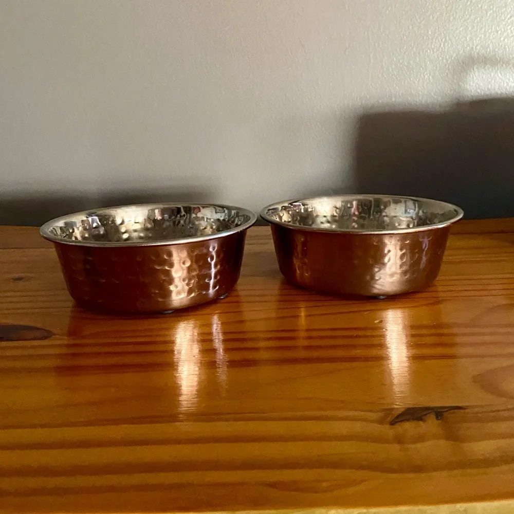 Hammered Copper Finish Bowls, Size Small 16oz